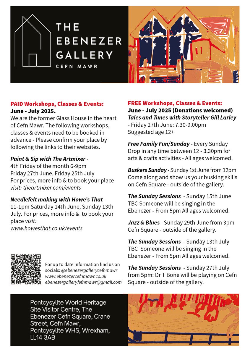 Love Wrexham Magazine (@love_wrexham) on Twitter photo THE EBENEZER GALLERY, CEFN MAWR
Events, exhibitions and lots more!
@ebenezergallerycefnmawr
ebenezercefnmawr.co.uk
mailto:ebenezergalleryfefnmawr@gmail.com
Cefn Square, Crane Street, Cefn Mawr LL14 3AB THE EBENEZER GALLERY, CEFN MAWR
Events, exhibitions and lots more!
@ebenezergallerycefnmawr
ebenezercefnmawr.co.uk
mailto:ebenezergalleryfefnmawr@gmail.com
Cefn Square, Crane Street, Cefn Mawr LL14 3AB