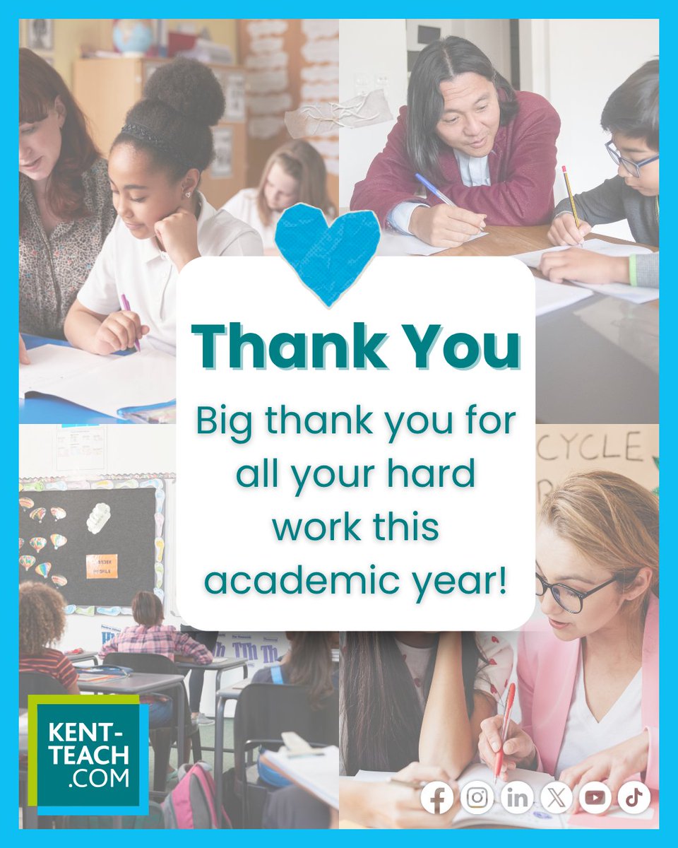 KentSchoolJobs's tweet image. To all the amazing teachers, thank you for your dedication this year. You’ve made a difference. Now it’s time to relax and enjoy a well-deserved summer break! 🌞📚 

#ThankYouTeachers #SummerBreak #TeacherAppreciation