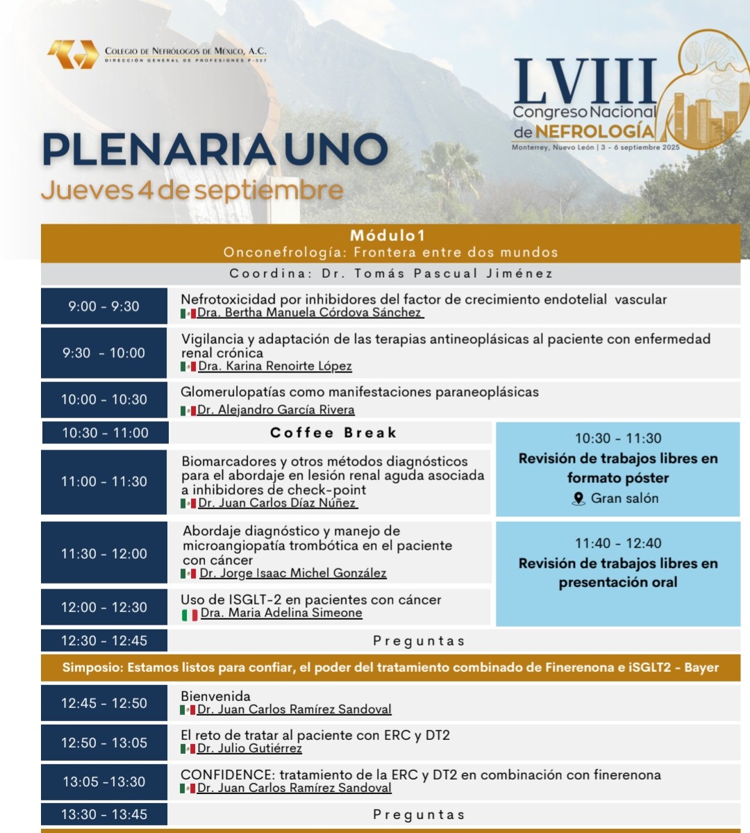 Te esperamos en nuestro programa de Onconefrologia 👨‍⚕️🩺