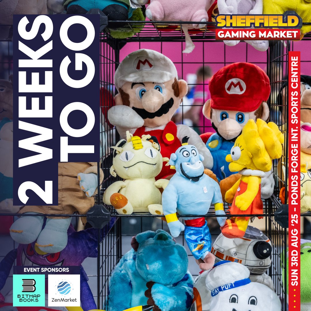 TheVGMarket's tweet image. 2 weeks to go until Sheffield! Get ready for a day of retro games, consoles, merch, TCG, &amp;amp; more – don’t miss out ⏳🎮👾

🎟 eventbrite.co.uk/e/1335056924199

Event Sponsors
@Bitmap_Books 📚 linktr.ee/bitmapbooks
@zenmarket_en 🗾 go.zenmarket.jp/replayevents

#SheffieldGamingMarket