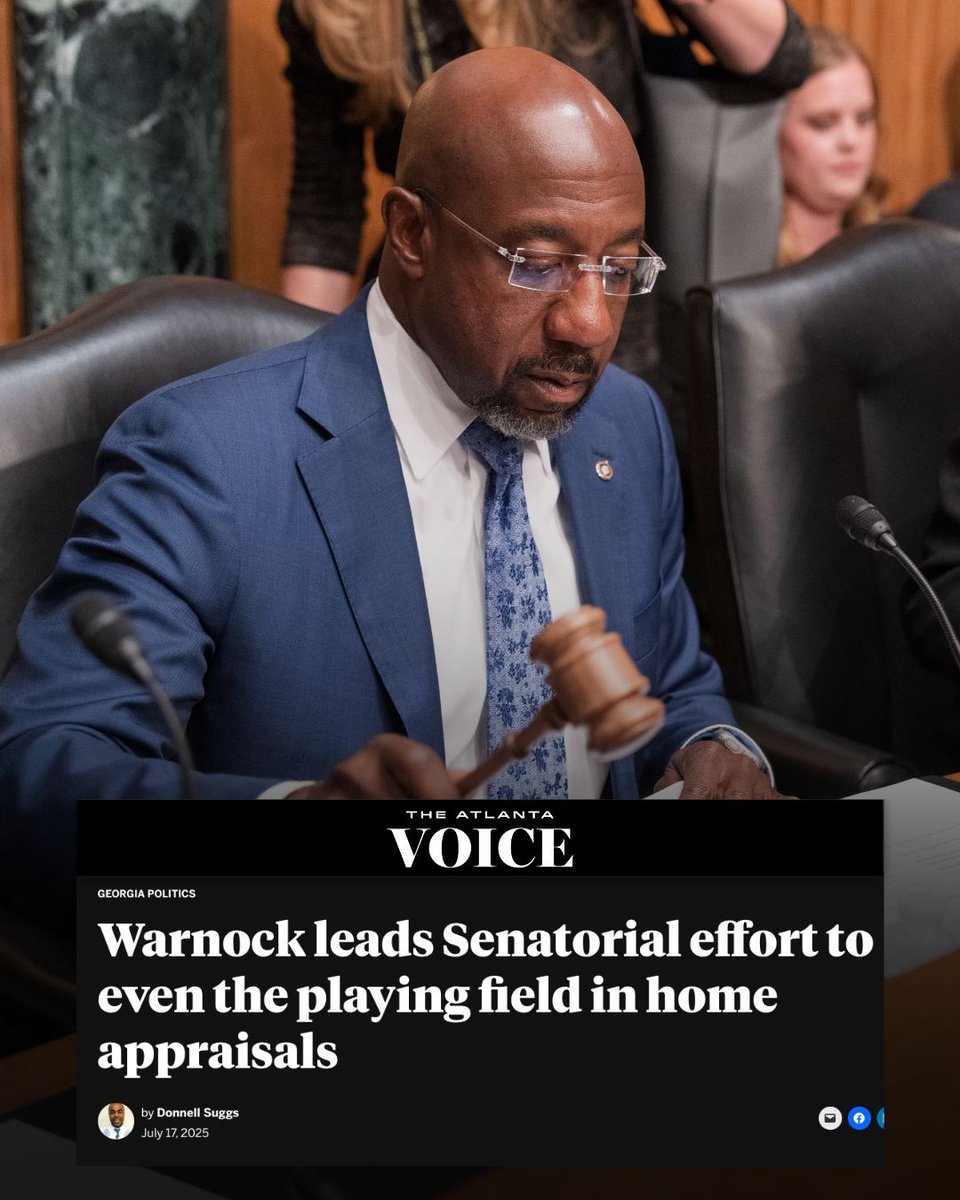 SenatorWarnock's tweet image. I’m leading an effort to end bias & discrimination in home appraisals.
Studies show that racial bias persists in the home buying and selling process which has made it more difficult for Black families to build wealth.
My new Appraisal Modernization Act will help ensure homes…