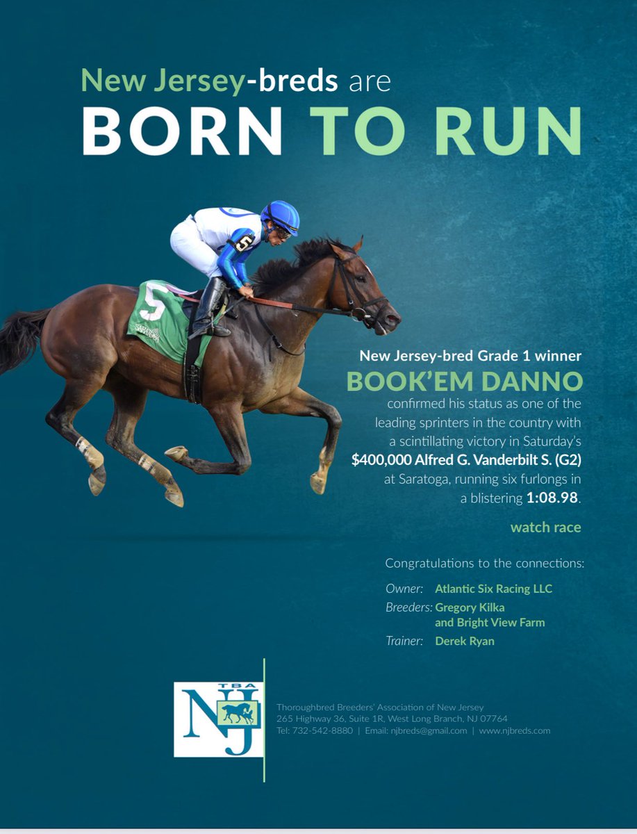 TDN (@thetdn) on Twitter photo Bookāem Danno confirmed his status as a leading sprinter in the country with his blistering victory in the Alfred G. Vanderbilt S.šØ
<a href="/njbreds/">New Jersey-breds</a> are born to run!
Watch it here: thoroughbreddailynews.com/race-replays/ Bookāem Danno confirmed his status as a leading sprinter in the country with his blistering victory in the Alfred G. Vanderbilt S.šØ
<a href="/njbreds/">New Jersey-breds</a> are born to run!
Watch it here: thoroughbreddailynews.com/race-replays/