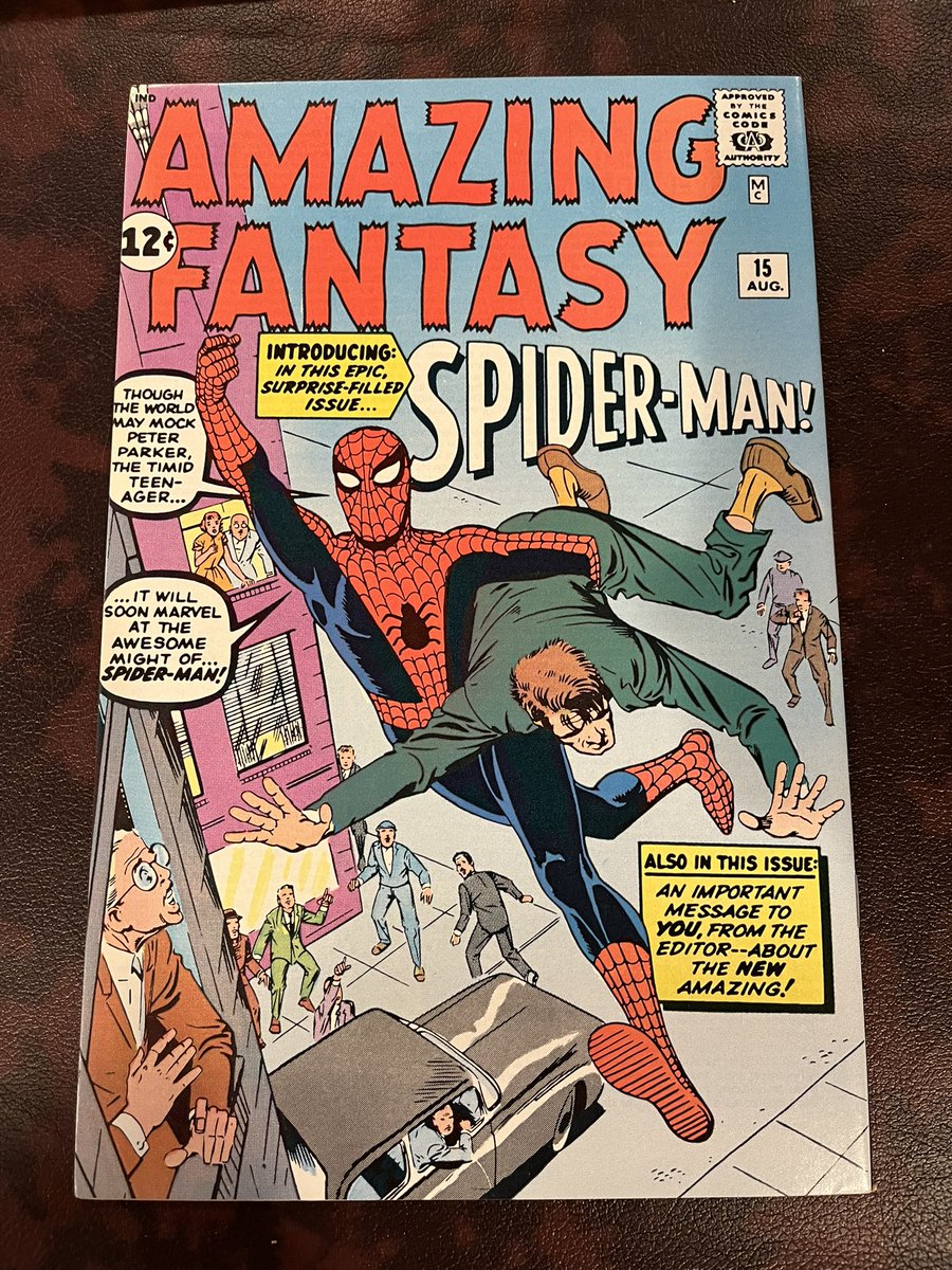 mediummic's tweet image. Bag n boarding has begun. This is a cool key Spidey that is cheap. Back cover has Ditko’s idea for the cover of AF 15