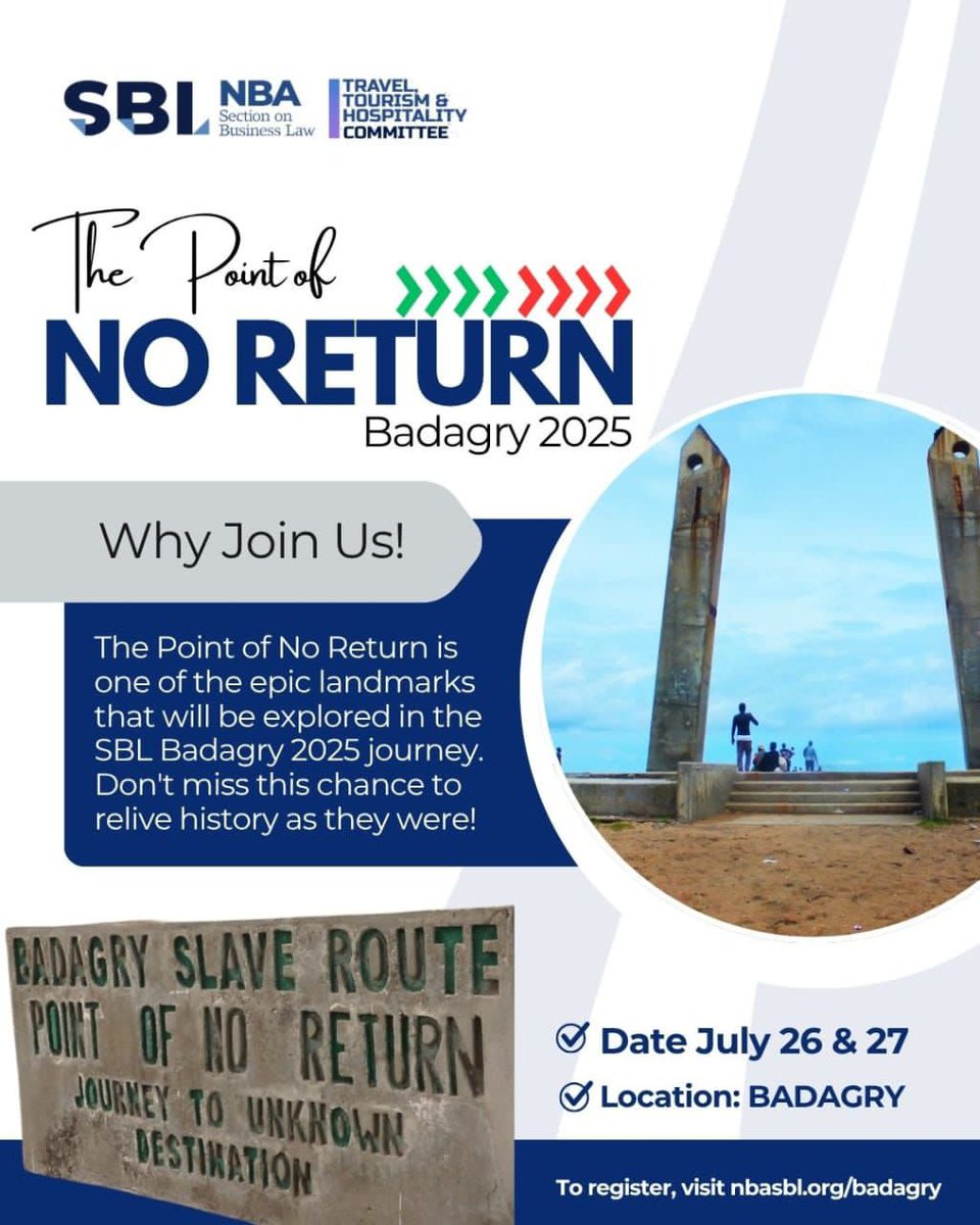 nbasblofficial's tweet image. Did you know that the Point of No Return, on Gberefu Island was the final departure point for enslaved Africans, marked by the haunting “Arc of Turning to Unknown Destinations”?
A 7-minute boat ride and a walk through deep sand lead to this poignant historical site.
Join the…