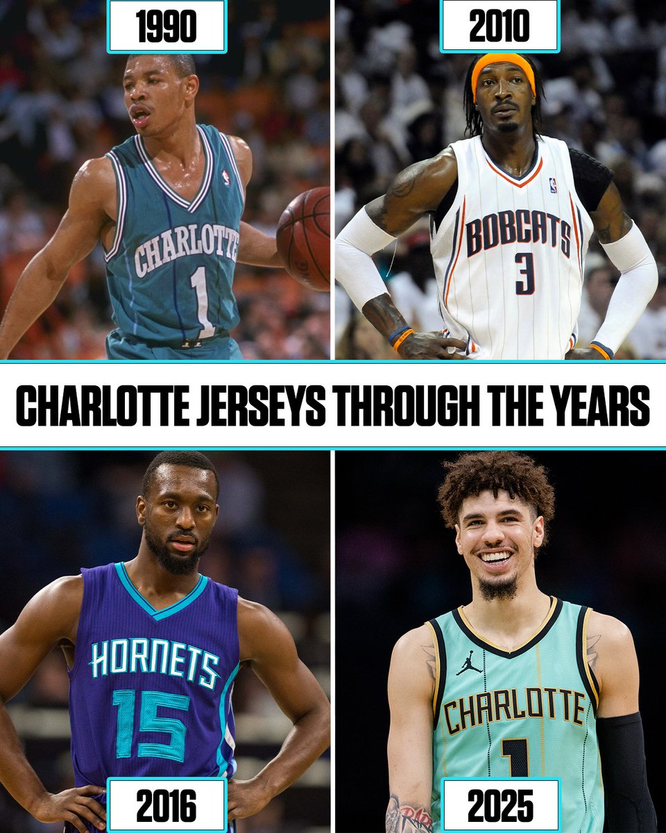 NBAonNBC's tweet image. Rank these Charlotte fits through the years. 🐝🐱