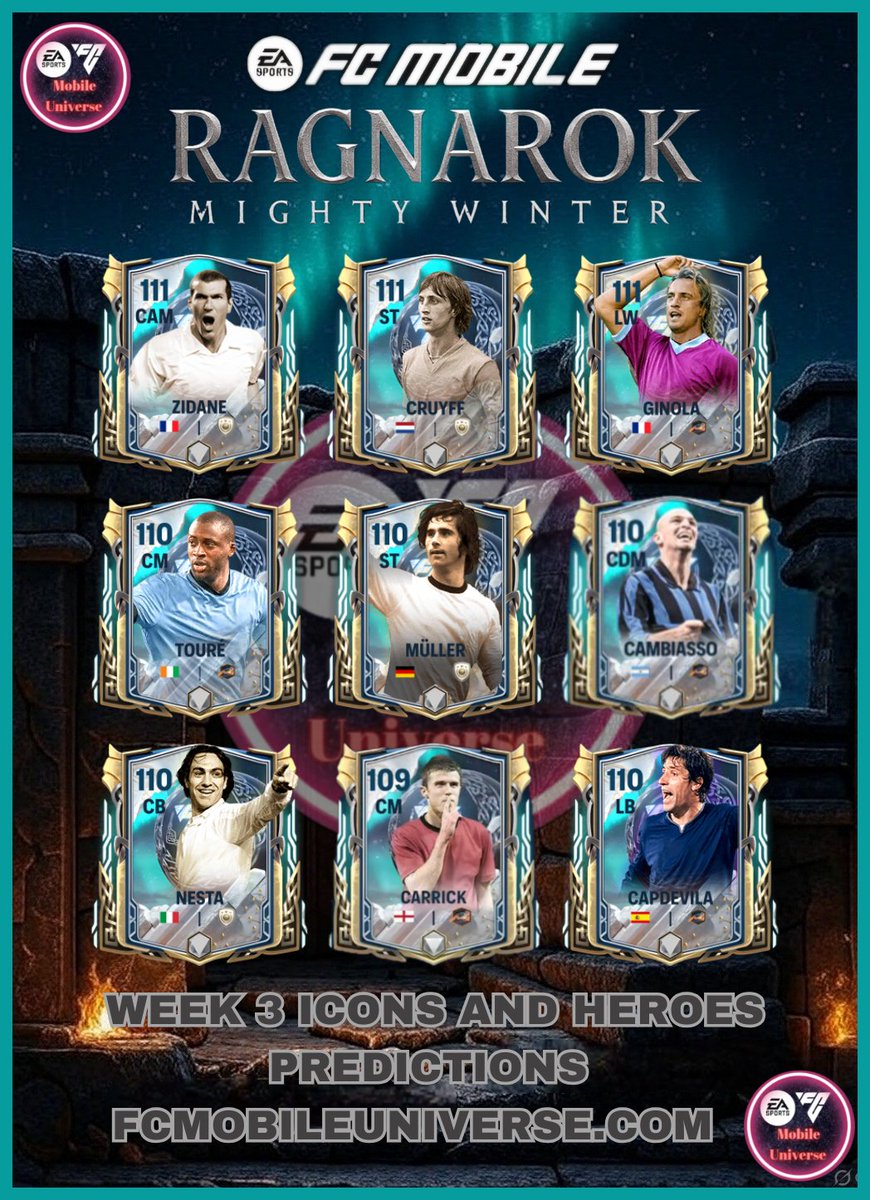 My Week 3 Icons and Heroes Predictions.
Old fan favourites &amp; Some new faces. I think Dunga won't come as a Gallery player but will be 107/108 in icon maker challenge.
Which of these players would you like to see and add to your team? Which of the new Heroes would you take?