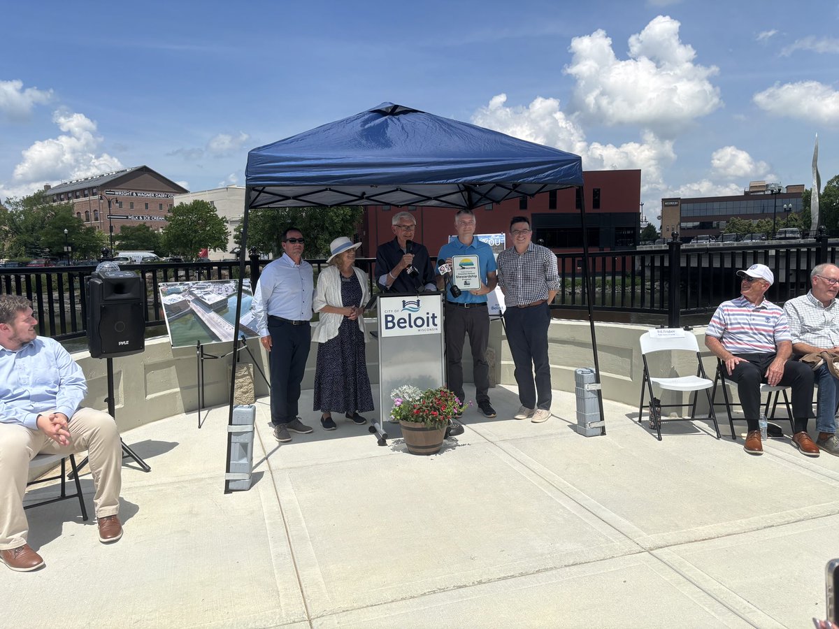 GovEvers's tweet image. This week, we celebrated the completion of the Beloit Riverwalk expansion project.
I'm proud we could be a partner in this project that will benefit the entire Beloit community, from bikers and pedestrians visiting local businesses to building Beloit's flood resilience.