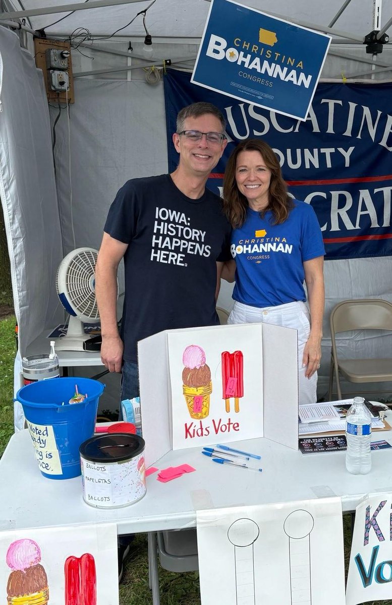 BohannanIowa's tweet image. I had a great time connecting with people (and dogs) at the Muscatine Co Fair today. But I talked to one woman who has a county job helping elderly and disabled people, and she says the Medicaid cuts are going to hit them hard. Miller-Meeks’ vote for these cuts will hurt people…
