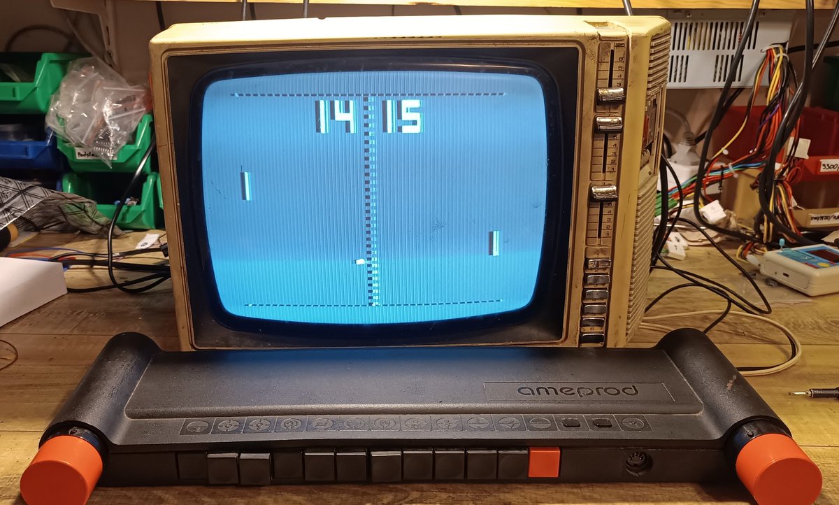 RetroNora7734's tweet image. Today was a flea market day. Got three amazing stuff.
-Ameprod TVG-10 one of few models of Pong clone made in PR Poland.
-Philips TV from 1974 (for 4€!),
-and 'just' Neptun TV for parts.