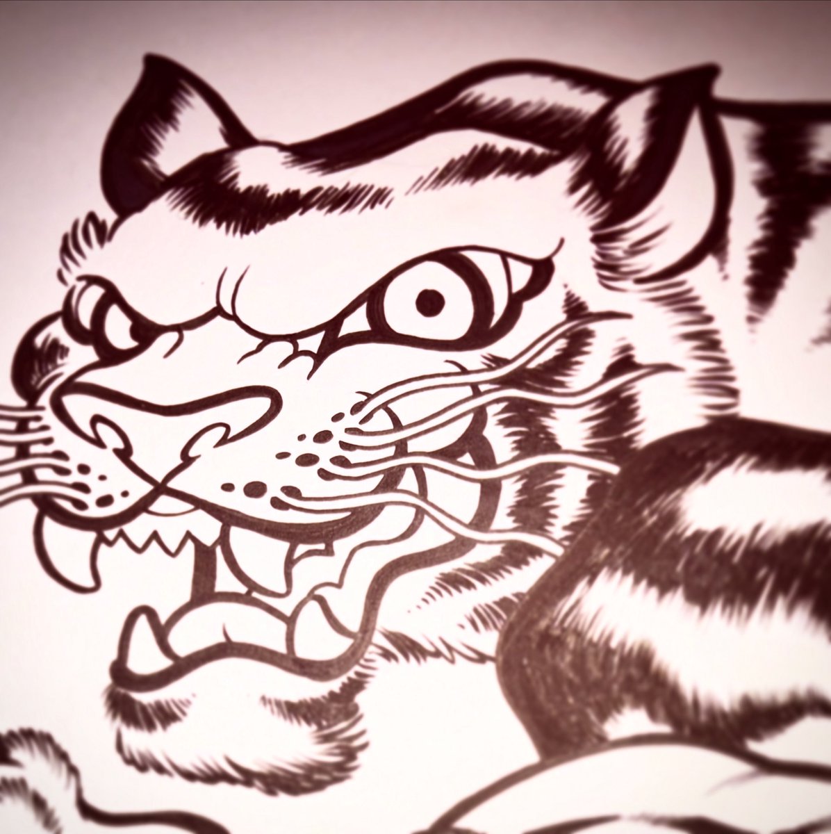 In my 30 years of tattooing, I have drawn hundreds of tigers, but I somehow managed to change it up with this drawing - this will be how I draw tigers from now on.