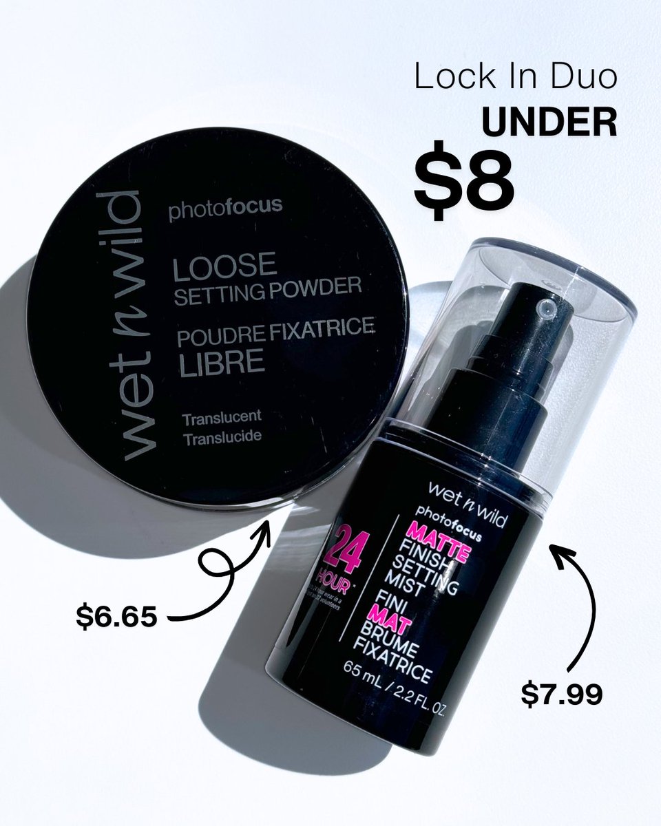 wet n wild beauty (@wetnwildbeauty) on Twitter photo Lock in your complexion to beat the summer heat ☀️🙌
🤍 Photo Focus Loose Setting Powder
🩷 Photo Focus Matte Finish Setting Mist
Shop @walmart <a href="/amazon/">Amazon</a> @target @walgreens <a href="/cvspharmacy/">CVS Pharmacy</a> <a href="/fivebelow/">Five Below</a> & wetnwildbeauty.com Lock in your complexion to beat the summer heat ☀️🙌
🤍 Photo Focus Loose Setting Powder
🩷 Photo Focus Matte Finish Setting Mist
Shop @walmart <a href="/amazon/">Amazon</a> @target @walgreens <a href="/cvspharmacy/">CVS Pharmacy</a> <a href="/fivebelow/">Five Below</a> & wetnwildbeauty.com