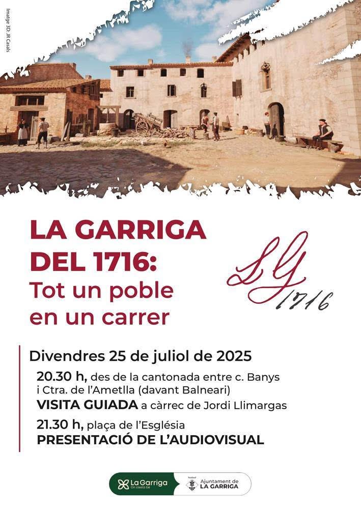 VisitaLaGarriga (@visitalagarriga) on Twitter photo Descobreix el patrimoni de la Garriga amb propostes culturals que et faran viatjar en el temps.
T'esperem el divendres 25 de juliol. Activitats gratuïtes i sense reserva prèvia
visitalagarriga.cat/ca/la-garriga-…
<a href="/ajlagarriga/">Ajuntament de la Garriga 🎗️</a>
#GaudeixlaGarriga #VisitalaGarriga #VallesOriental Descobreix el patrimoni de la Garriga amb propostes culturals que et faran viatjar en el temps.
T'esperem el divendres 25 de juliol. Activitats gratuïtes i sense reserva prèvia
visitalagarriga.cat/ca/la-garriga-…
<a href="/ajlagarriga/">Ajuntament de la Garriga 🎗️</a>
#GaudeixlaGarriga #VisitalaGarriga #VallesOriental