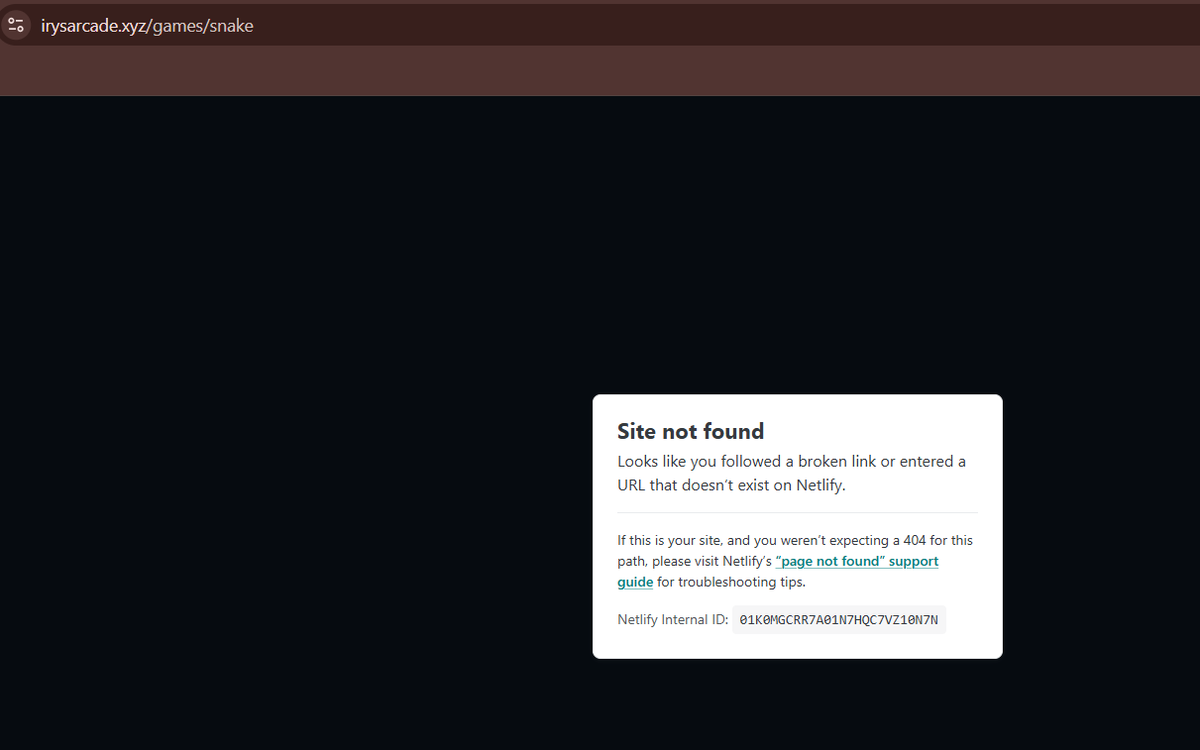 saransh0131's tweet photo. 🚨 Heads up! Looks like the IRYS Arcade :- https://t.co/UgdXuVNMaK is currently down with a 404 Site Not Found error. 

We're looking into it and will update soon! 🎮🛠️ #IRYS #GameOnHold #Web3Gaming @irys_xyz #iryssitedown https://t.co/0fNW996wli