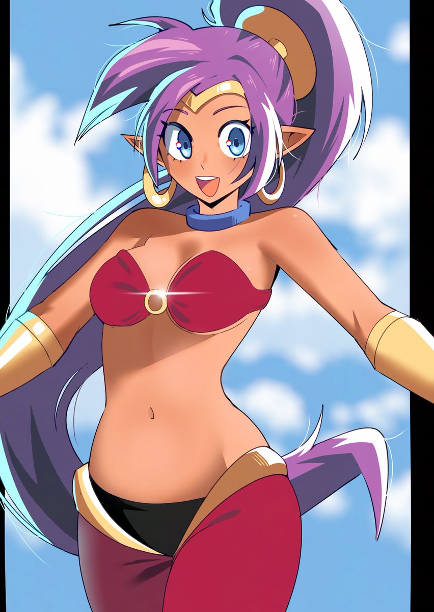 GJH_1_'s tweet image. I finished two drawings last night, so here’s Shantae!