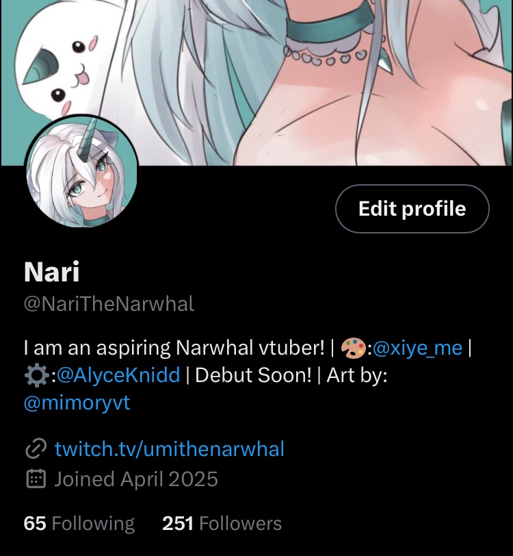 NariTheNarwhal's tweet image. Thank you so much for 250! I’m starting to get a little nervous… my debut is in 5 days and I already have so many nice people to live up to their expectations… 😭