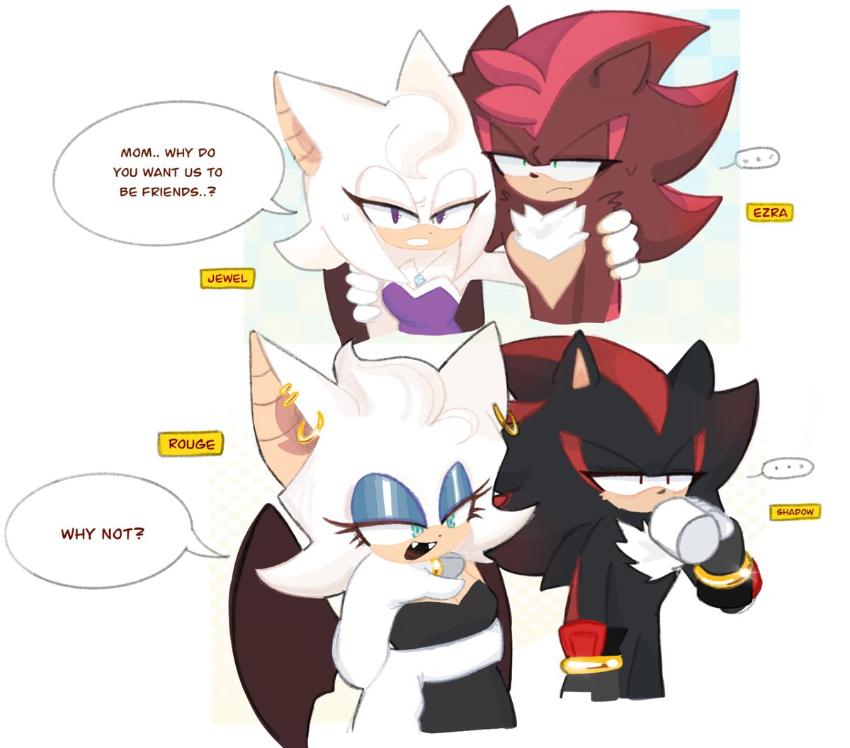 sagexx_v's tweet image. Still indecisive on how I should colour them in💔.. love drawing Rouge though. #shadamy #knuxouge fankids