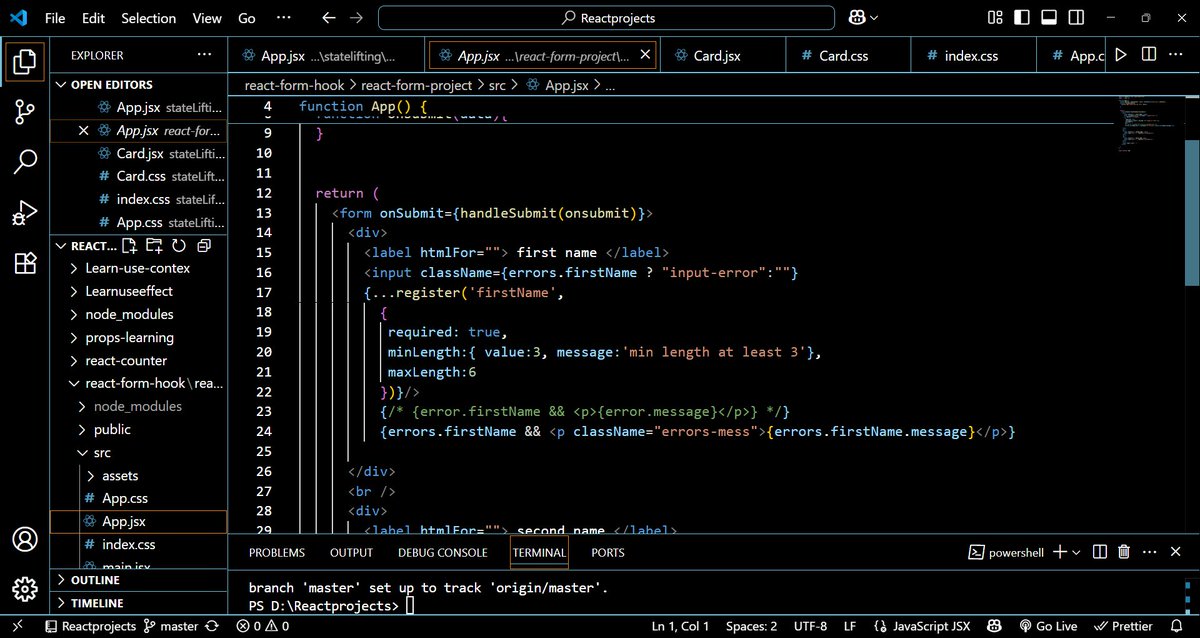 SudhirChau66395's tweet image. 🔥 MERN Stack Journey – Day 105
Today I learned all about:
✅ Routing in React (react-router-dom)
✅ React Hook Form for fast, clean form handling & validation
Form building & navigation feel smoother than ever! 🚀
#MERN #ReactJS #ReactHookForm #100DaysOfCode #WebDev