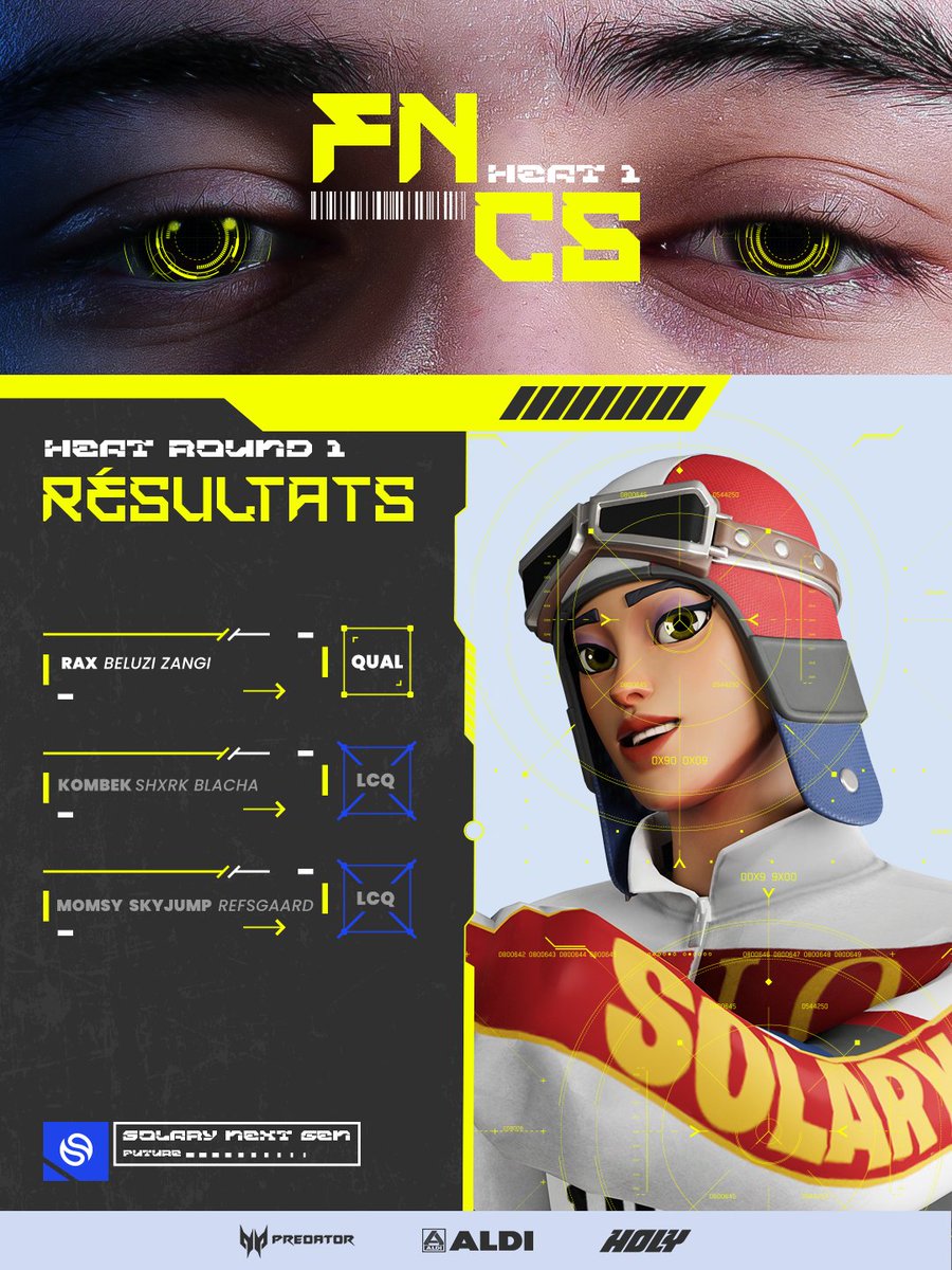 Solary (@solarytv) on Twitter photo Une dernière game cruelle, mais il Fenomeno parvient à arracher sa place en Grande Finale sur un énorme clutch 💎
✅ <a href="/fnrax1/">SLY Rax</a> l Top 7⃣ - 210 points
❌ <a href="/MomsyFN/">Solary Momsy 💫☄️</a> & <a href="/SkyJumpftn/">Solary SkyJump</a> l Top 1⃣3⃣ - 153 points
❌ <a href="/kombekfn/">Solary kombek</a> l Top 1⃣8⃣ - 114 points
-10% sur les Maillots 2025 👕 #SLYWIN Une dernière game cruelle, mais il Fenomeno parvient à arracher sa place en Grande Finale sur un énorme clutch 💎
✅ <a href="/fnrax1/">SLY Rax</a> l Top 7⃣ - 210 points
❌ <a href="/MomsyFN/">Solary Momsy 💫☄️</a> & <a href="/SkyJumpftn/">Solary SkyJump</a> l Top 1⃣3⃣ - 153 points
❌ <a href="/kombekfn/">Solary kombek</a> l Top 1⃣8⃣ - 114 points
-10% sur les Maillots 2025 👕 #SLYWIN