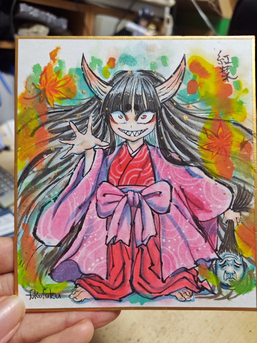 イラスト原画　怪奇の国の住人「フクロウ女」 怪人ふくふく「大迫力！異常存在SCP大百科3」（西東社）発売中