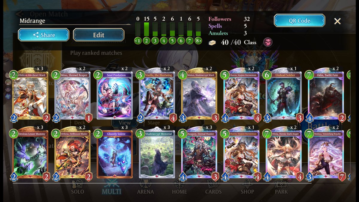ginger__rev's tweet photo. Finally hit masters, ended with 8ws on midrange abyss. +3 cerb +2 ginsetsu 

#shadowverseworldsbeyond https://t.co/o3YGeprfwg