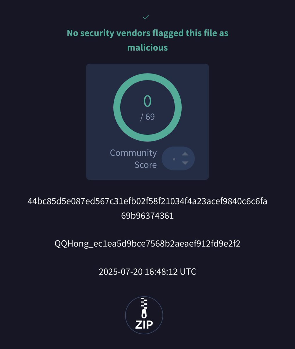 Looks like a FUD, but sandboxes are red as hell. 'QQHong_ec1ea5d9bce7568b2aeaef912fd9e2f2' as a #ValleyRAT 
<a href="/abuse_ch/">abuse.ch</a> 
bazaar.abuse.ch/sample/44bc85d…
