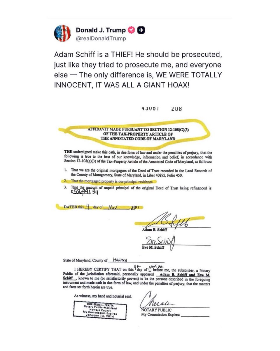 charliekirk11's tweet image. BREAKING: President Trump just called for Adam Schiff to be prosecuted:
“Adam Schiff is a THIEF! He should be prosecuted…”