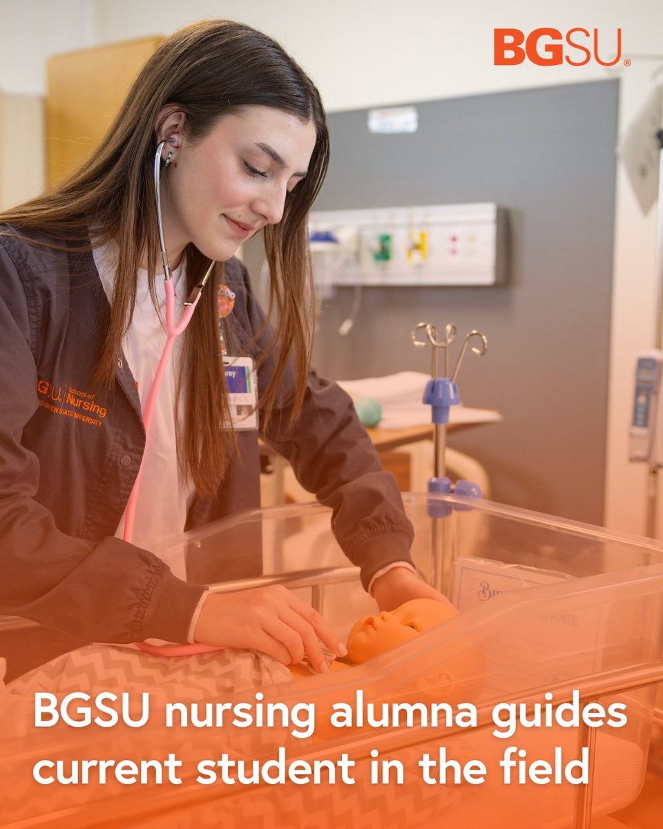 bgsu's tweet image. Only two years after graduating its first class of nurses, #BGSU is seeing the ripple effect of its young alumni in action. Audrey Simpson ’25 found mentorship and inspiration from Madison Schroeder ’23, a graduate of the School of Nursing’s first cohort.
“From my first IV to…
