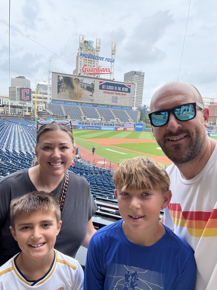 Came all the way from Portage, MI to see our hometown guy <a href="/maxschuemann/">Max Schuemann</a> with the <a href="/Athletics/">Athletics</a> play in Cleveland!