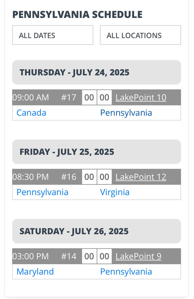 Carson Glose (@cglose_27) on Twitter photo Exited to play later this week in the Future Games down in Georgia for Team PA! ⬇️ Below is my schedule for the week. I will also be pitching the 5th inning vs. Virginia in the 8:30PM game on field 12.
<a href="/PrepBaseballPA/">Prep Baseball Pennsylvania</a> <a href="/jgrosse32/">Jonathan Grosse</a>
<a href="/PA_Shockers/">Shockers Baseball</a> <a href="/elite_national2/">Elite National</a> Exited to play later this week in the Future Games down in Georgia for Team PA! ⬇️ Below is my schedule for the week. I will also be pitching the 5th inning vs. Virginia in the 8:30PM game on field 12.
<a href="/PrepBaseballPA/">Prep Baseball Pennsylvania</a> <a href="/jgrosse32/">Jonathan Grosse</a>
<a href="/PA_Shockers/">Shockers Baseball</a> <a href="/elite_national2/">Elite National</a>