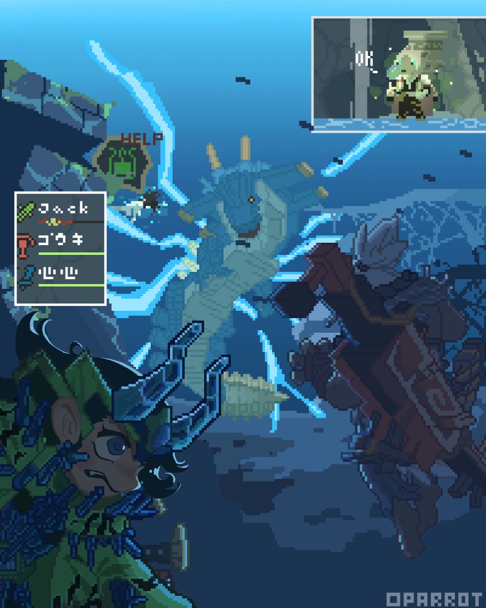 RamusLin's tweet image. Lagiacrus .
This is my first time to try pixel style and my style together.pixel style is more hard than I think.😅
I asked my friends, they all say they can't see what is in the top right, haha.😂
#Lagiacrus #MonsterHunterWilds #ラギアクルス