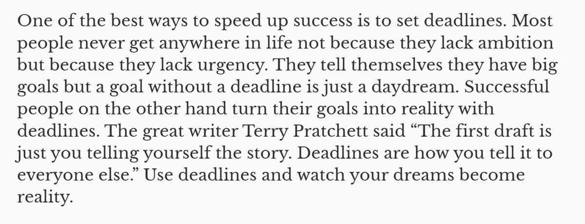 Set a deadline