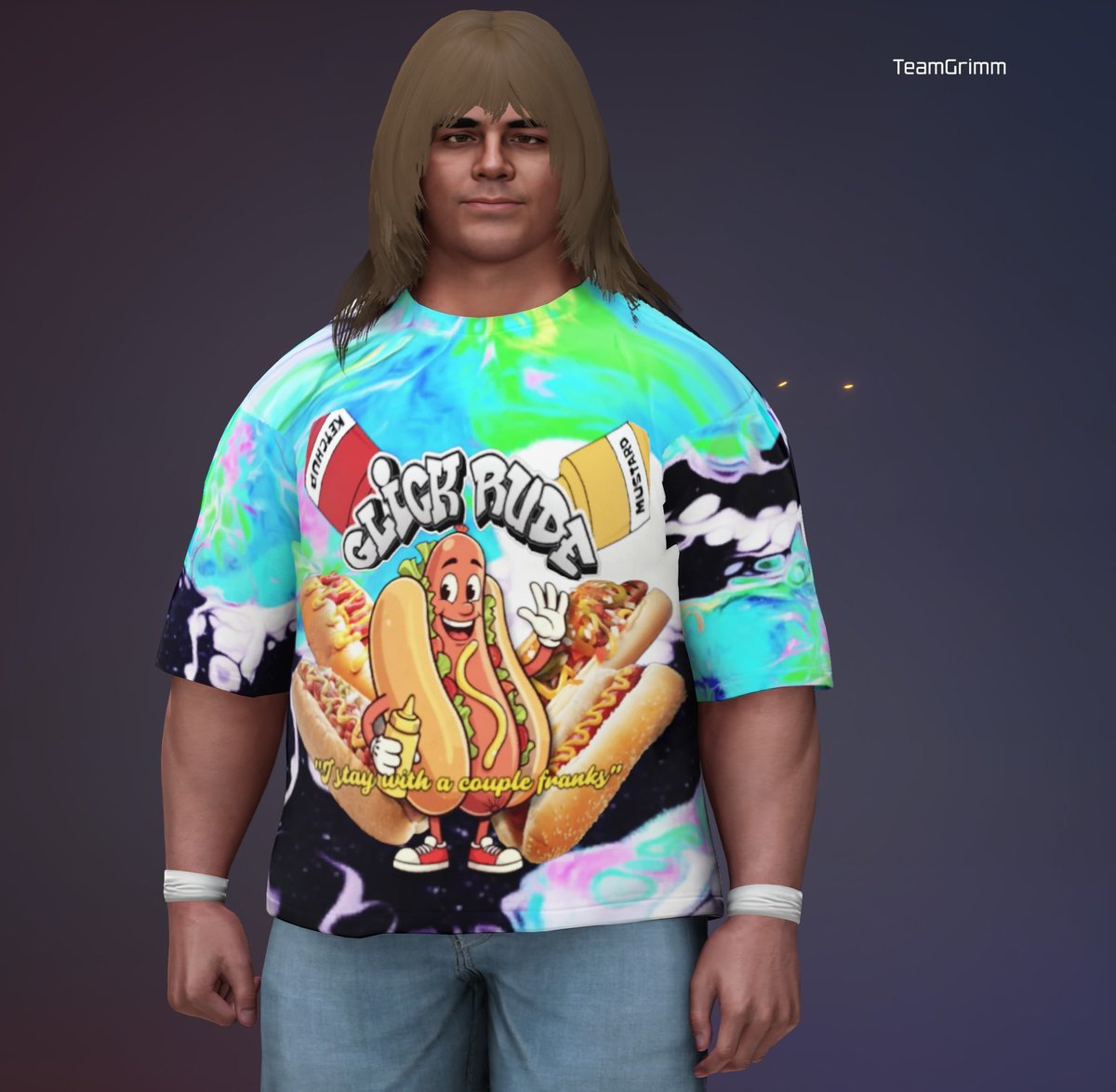 TeamGrimm's tweet image. Shirts immaculate btw, and he will talk your ear off about how Glick Rude vs Ribbie is an all-time Tennessee wrestling classic. #WWE2K25