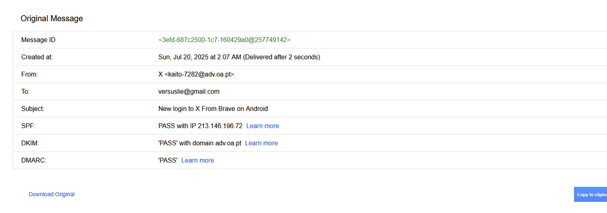 قبل تقرا ايميل تأكد من المرسل .. هذا مثال ايميل احتيالي وتصيد يبغاني اضغط على الرابط عشان ياخذ بيانات حساب تويتر X 
"سلمات يغلي"
