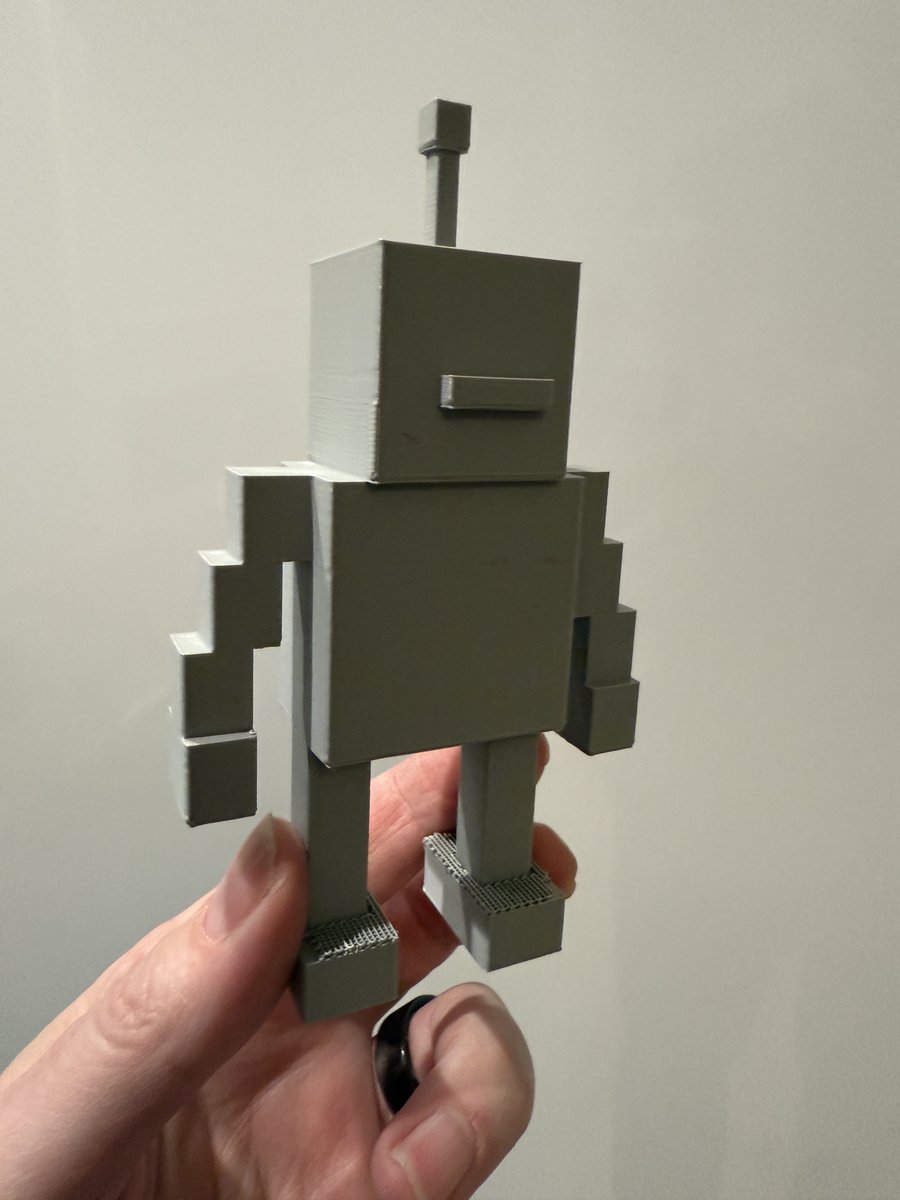 AndrewMayne's tweet image. I asked ChatGPT Agent to turn an image from ChatGPT into a 3D printable file. It printed with no problem on my Bambu A1 printer: