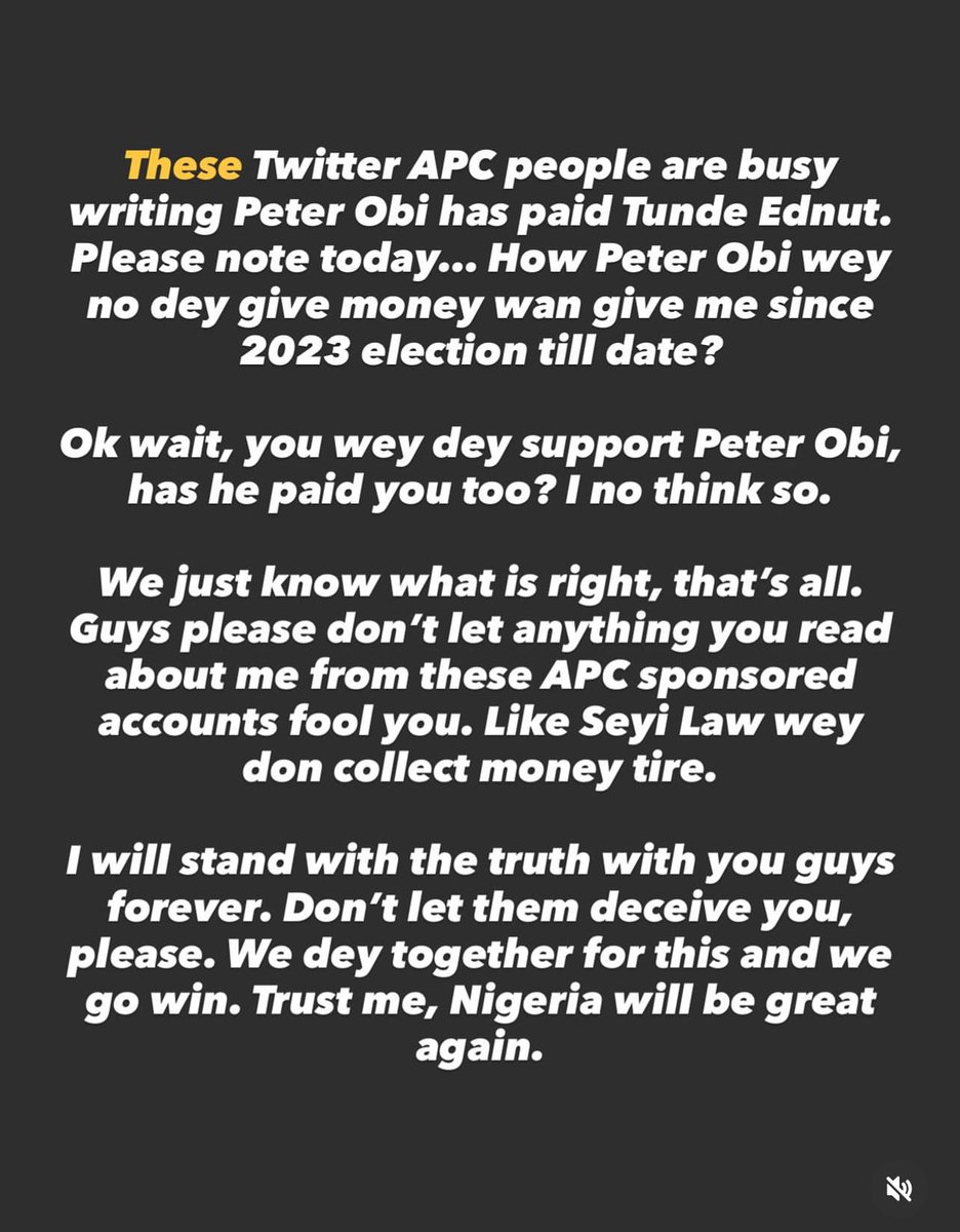 Princeujay's tweet image. YES WE CAN DO IT 2027!
From Tunde Ednut Table “Mazitundeednut
Peter Obi the next incoming President of the Federal Republic of Nigeria!- insha Allah!
#PeterObi #PeterIsComing