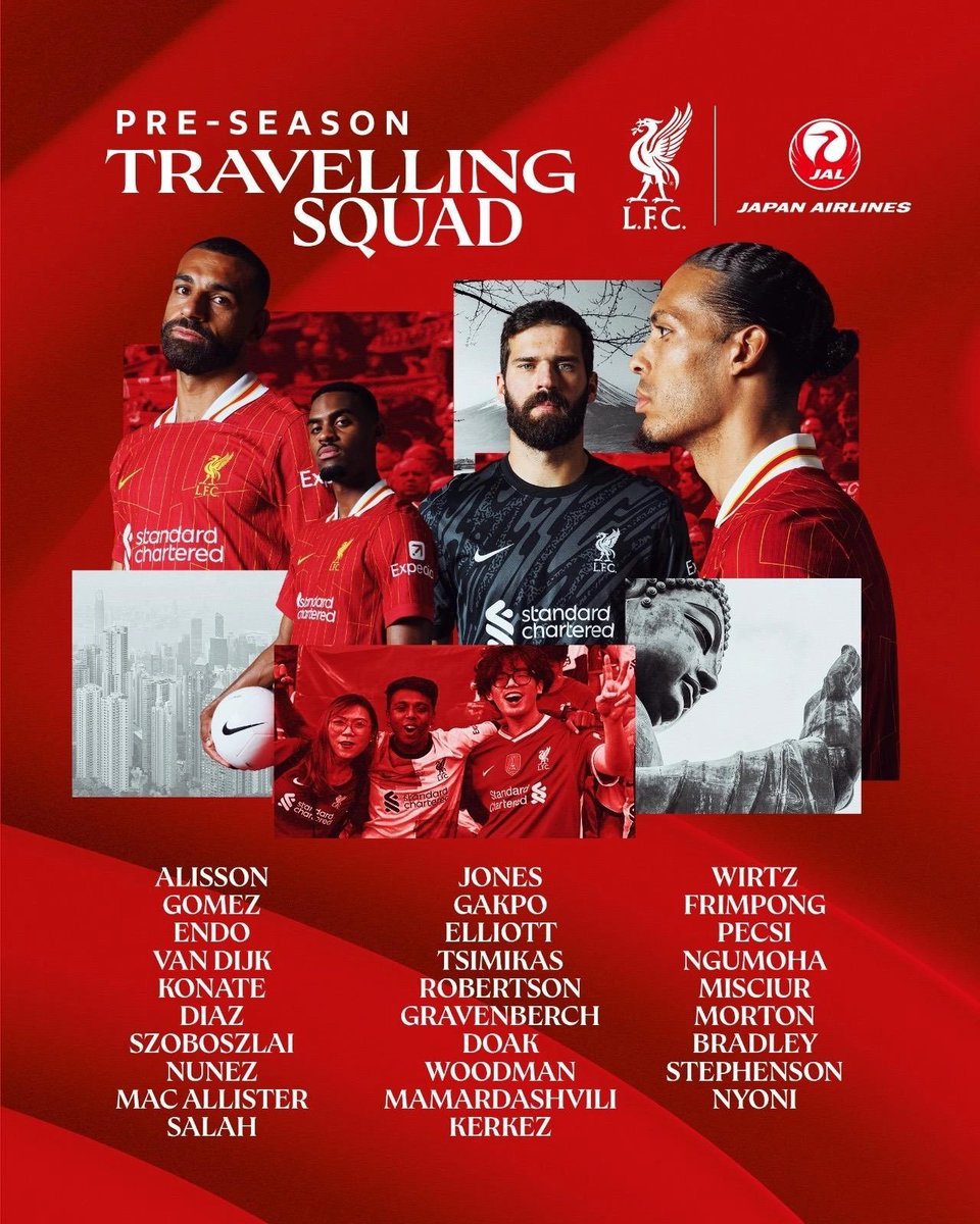 L'équipe pour le tour d'Asie :