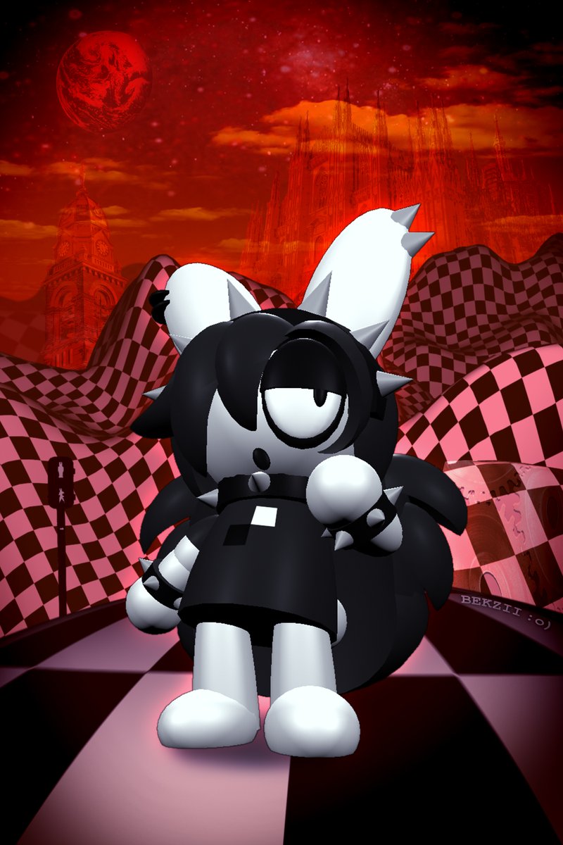 fuzzedmarz's tweet image. art fight attack for @VISCUVANIA. welcome to the land of checkers and space