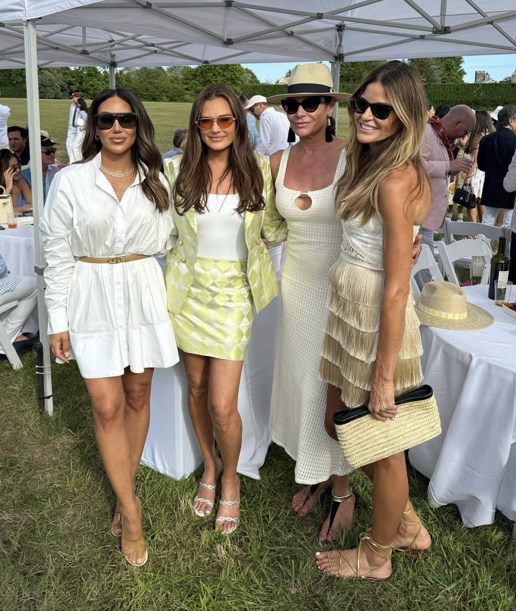 RankedReal's tweet image. Melissa, Meredith, Luann and Kelly watching the polo in The Hamptons. #RHONJ #RHOSLC #RHONY