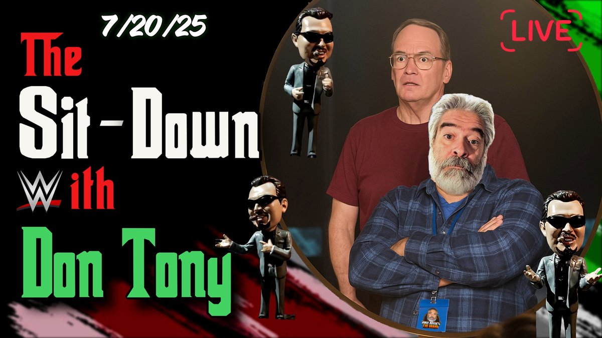 DonTonyD's tweet image. Going live @ 8:05PM for another Sit-Down. Lots of WWE, AEW & NXT talk planned, Q&A, and we'll have live reaction of TNA Slammiversary in real time. Please also take the Poll on Y/T if we should give AEW another fair shot and start live reviewing it again. youtube.com/live/Y1JFZg0tE…