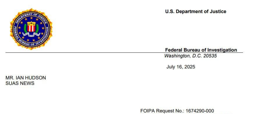 UAVHive's tweet image. This week, I made a new FOIA friend, the FBI.
I'll be seeking FOIA facts in both England/Wales and the United States when it comes to drones from now on.