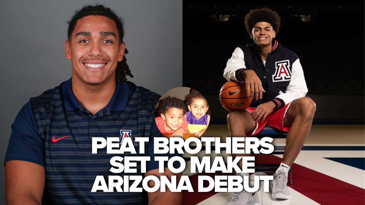 AZATHLETICS's tweet image. Same state, new stage šµ
The Peats are here & ready to rep red & blue this fall for
@ArizonaMBB & @ArizonaFBall! šš
You can listen to the full interview with incoming freshman @kpeat10 in the latest episode of Wildcat Wednesday on the Bear Down Podcast, available anywhereā¦