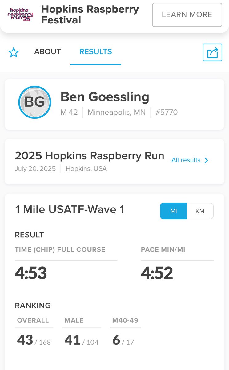 BenGoessling's tweet image. Fun little sendoff to the summer. No better road mile in Minnesota!