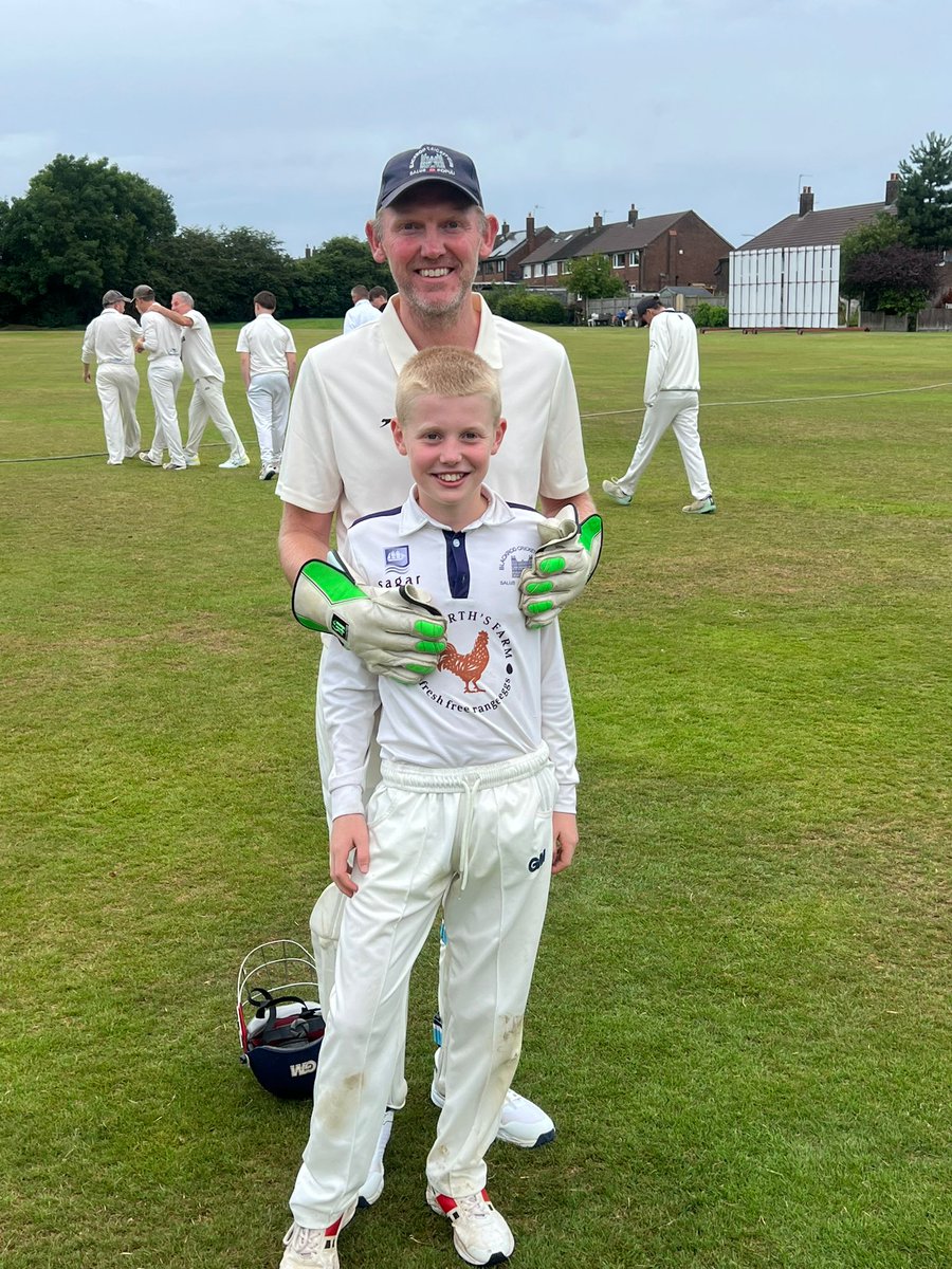 Thirds debut for Skelton Snr today and first game with the boy 👍😊
<a href="/BlackrodCC/">Blackrod Cricket Club</a>