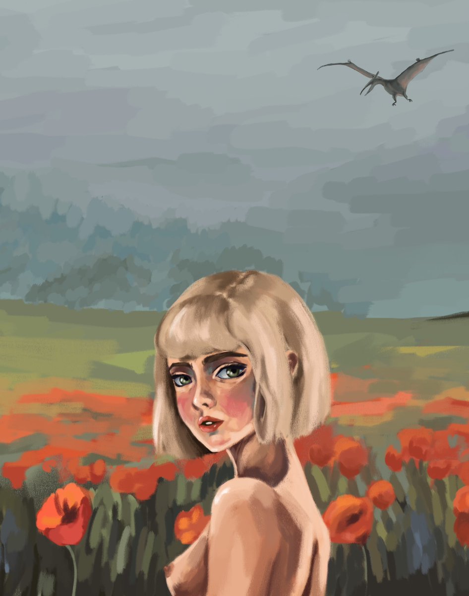 mayrafreemanorg's tweet image. Now do you understand why I made the character in the new painting a blonde?🤪