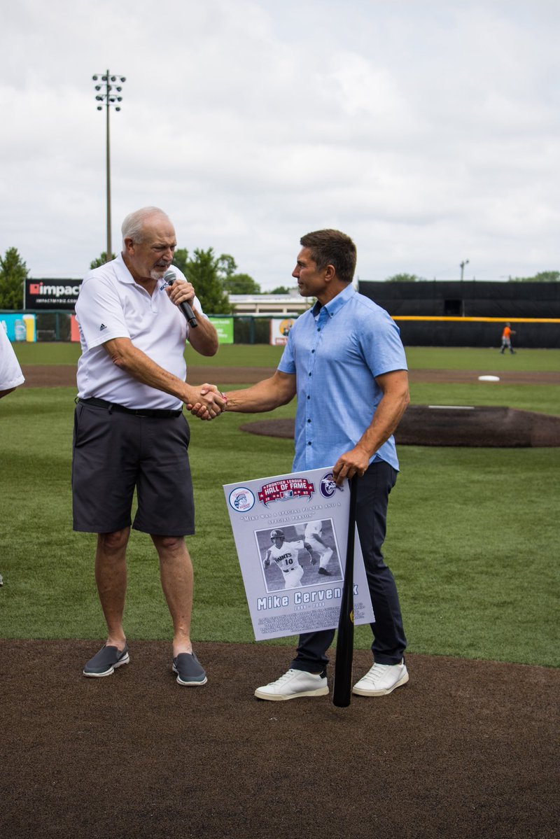 FLProBaseball's tweet image. The Frontier League Hall of Fame welcomes Phil Hawke and Mike Cervenak, today and always