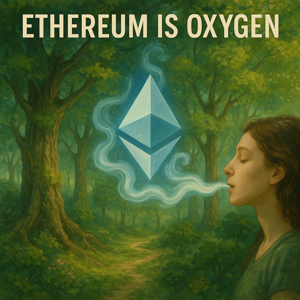 Bookof_Eth's tweet image. #BOOEDUCATION
🌬 Ethereum is oxygen.
You don't see it, yet you breathe it.
Not just a blockchain -
it's the silent force sustaining a new civilization.
It powers freedom, coordination, imagination.
And in the Infinite Garden,
where protocols bloom like trees,
Ethereum is…