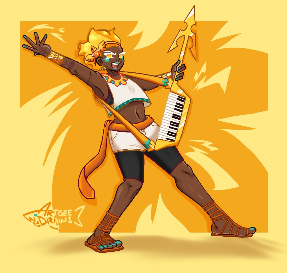 part 3 of the ancient cookie band au!! my personal favorite cookie and favorite of the set, Golden Cheese Cookie!! look at how shiny she is

#crk #cookierunkingdom