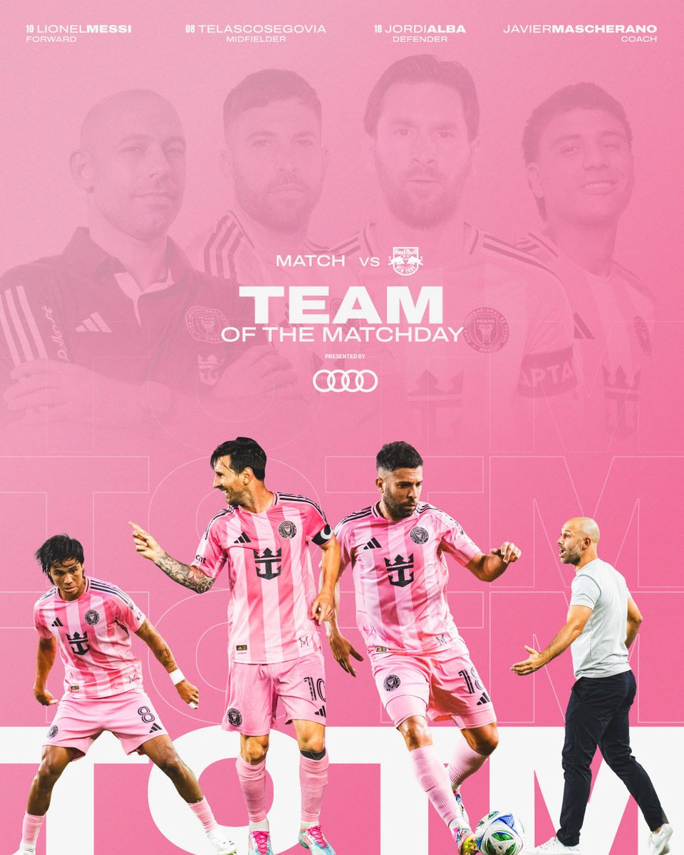 InterMiamiCF's tweet image. A stellar performance to secure 4️⃣ spots on the @MLS Team of the Matchday 🗒️
Read more here: intermiamicf.com/news/head-coac…