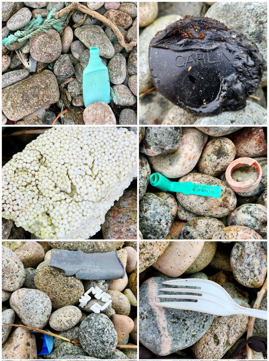 A few examples of the single use plastic and fisheries debris we found during our Big Weigh In haul 🌊 Some of this rubbish is local, some has come from trawlers in the Atlantic, and quite a few pieces have washed up from North America. 
#Galway #CleanCoasts