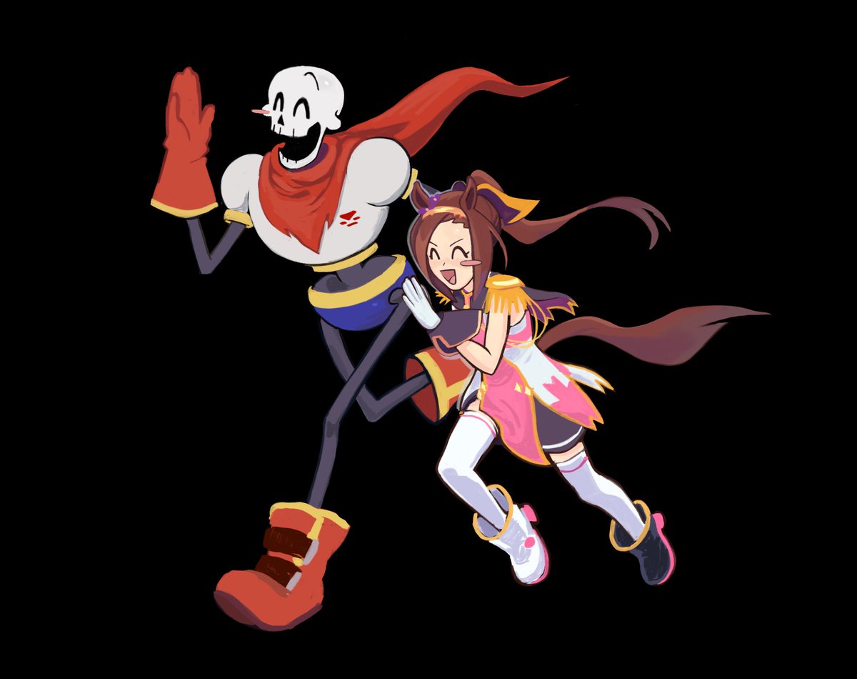 I can not stop thinking about papyrus while playing bakushin, here is a very self indulgent fanart about it! 😋 #umamusume